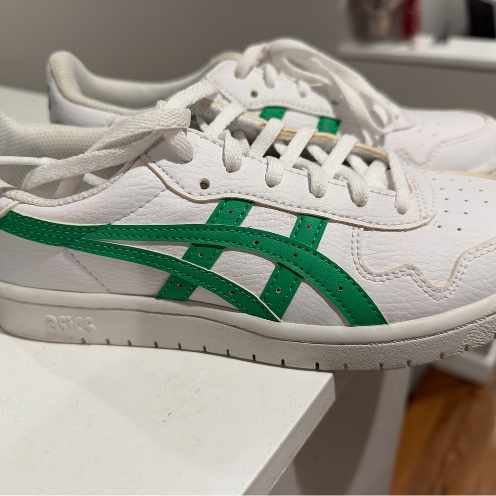 Asics Japan White and Green Athletic Shoes